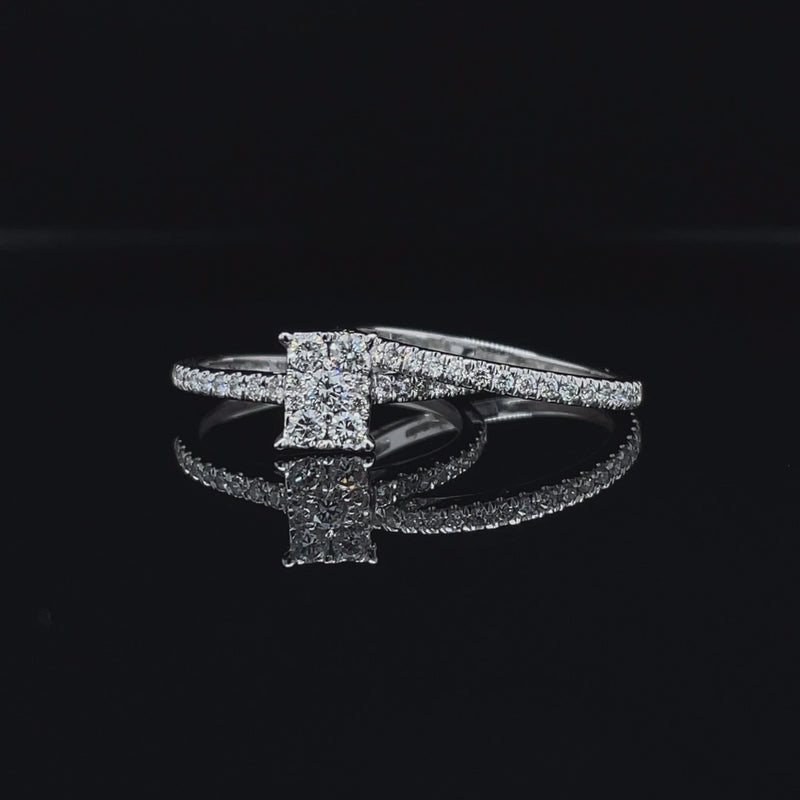 Radiant Shape Diamond Ring & Matching Band