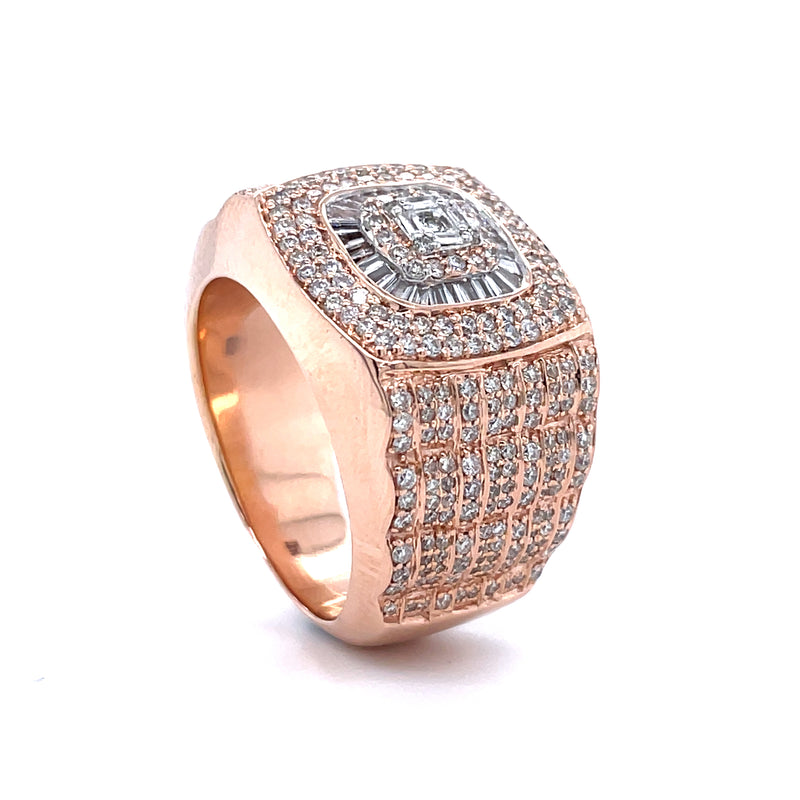 14K Rose Gold Diamond Gents Ring - 2.09CT