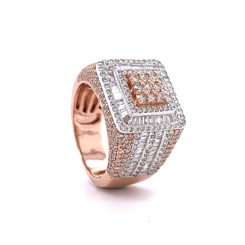 14K Rose and White Gold Gents Ring - 2.72CT