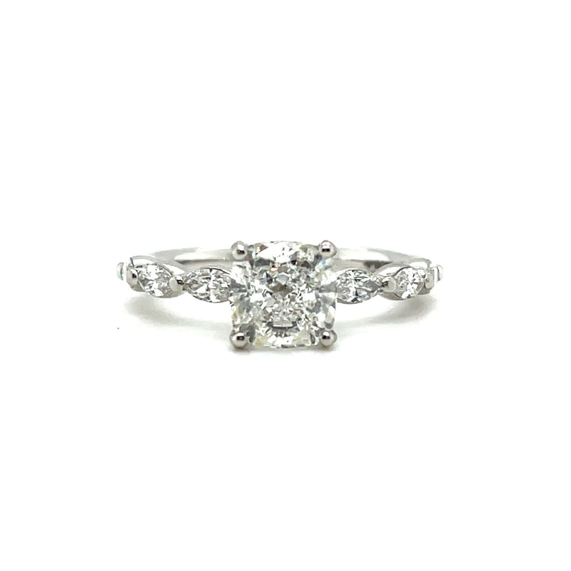 Lab Grown Cushion Marquise Band Ring -1CT+