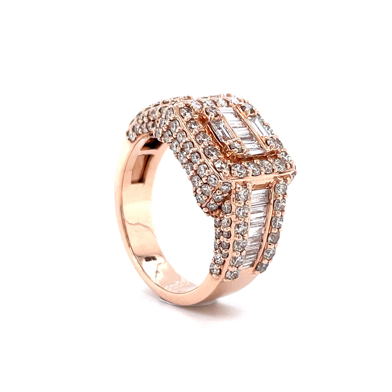 14K Rose Gold Diamond Gents Rings - 4.84CT