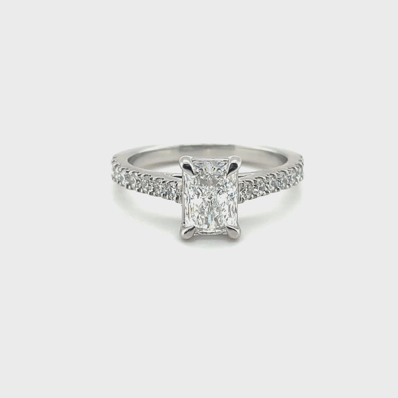 Lab Grown Radiant Cut Solitaire Ring – 1ct +