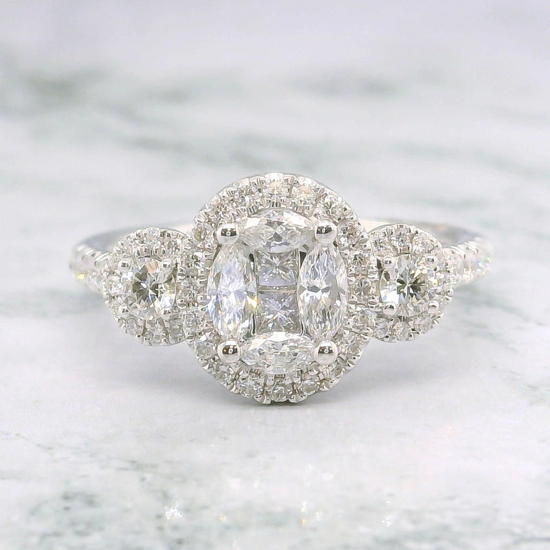 Oval Shape Trilogy Diamond Ring