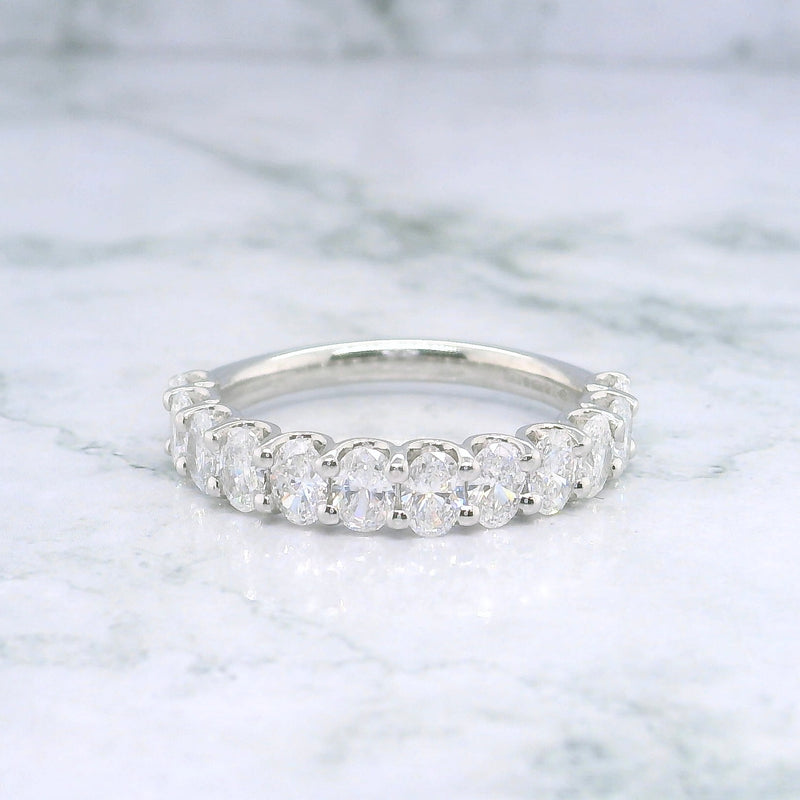 Oval Diamond Wedding Band