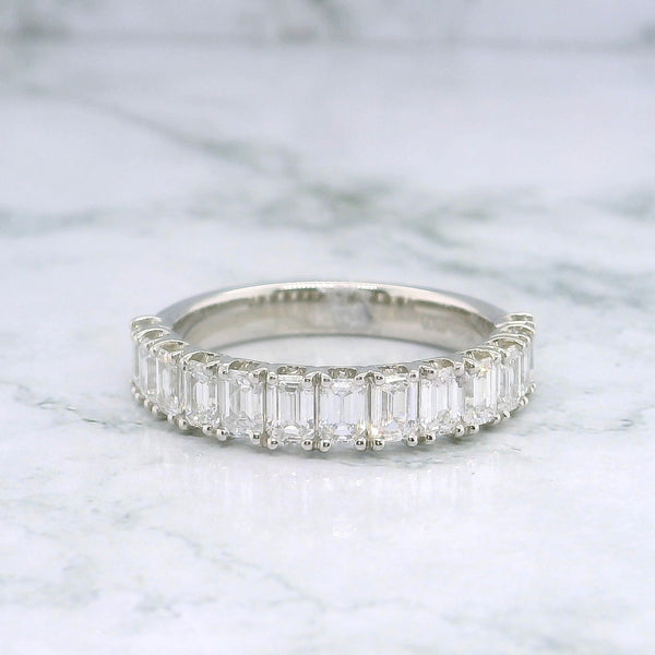 Emerald Diamond Wedding Band