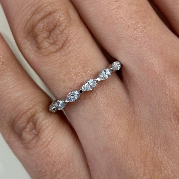 Marquise Diamond Wedding Band