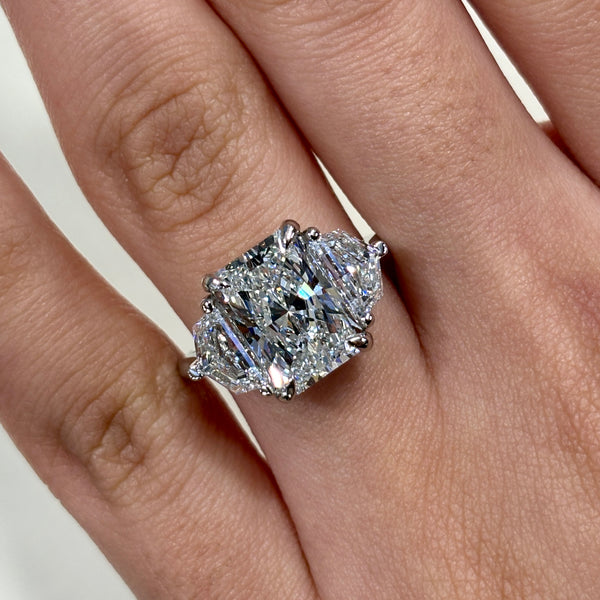 Lab Grown Radiant Cadillac Trilogy Engagement Ring -1.50ct+