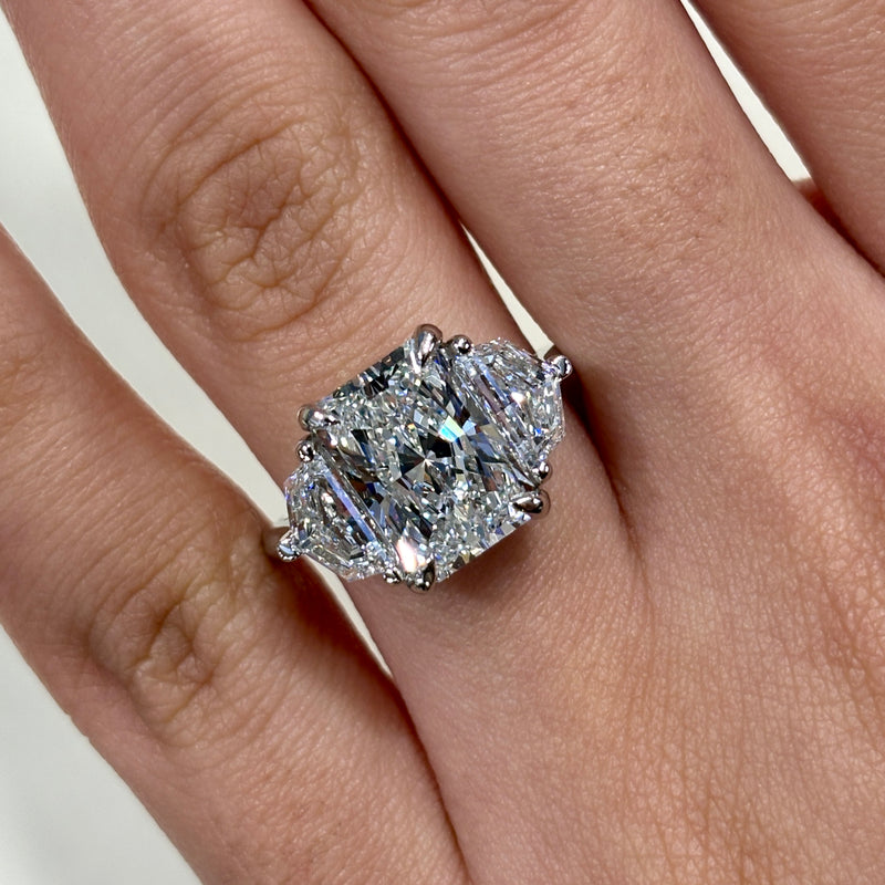 Lab Grown Radiant Cadillac Trilogy Engagement Ring -1.50ct+