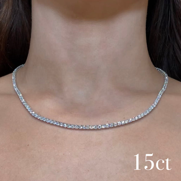 9K Gold Lab Diamond Tennis Necklace