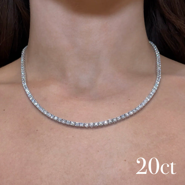 9K Gold Lab Diamond Tennis Necklace
