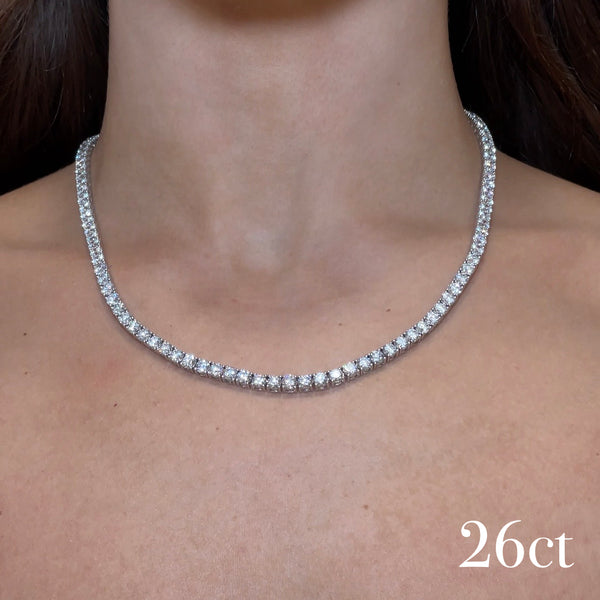 9K Gold Lab Diamond Tennis Necklace