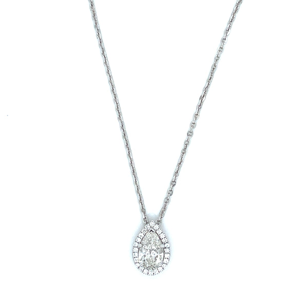Pear Diamond Halo Pendant