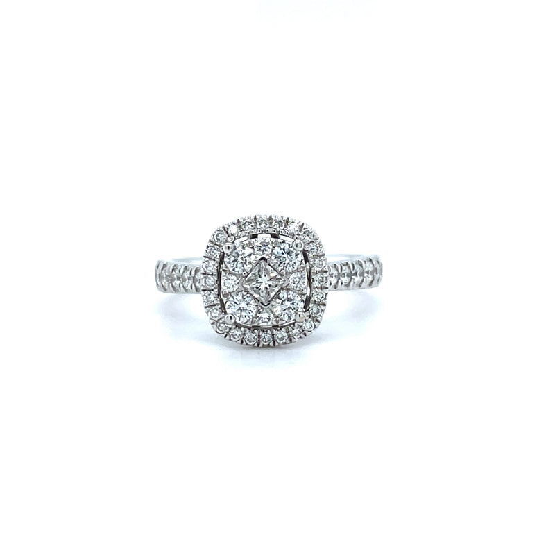 Single halo deals diamond ring