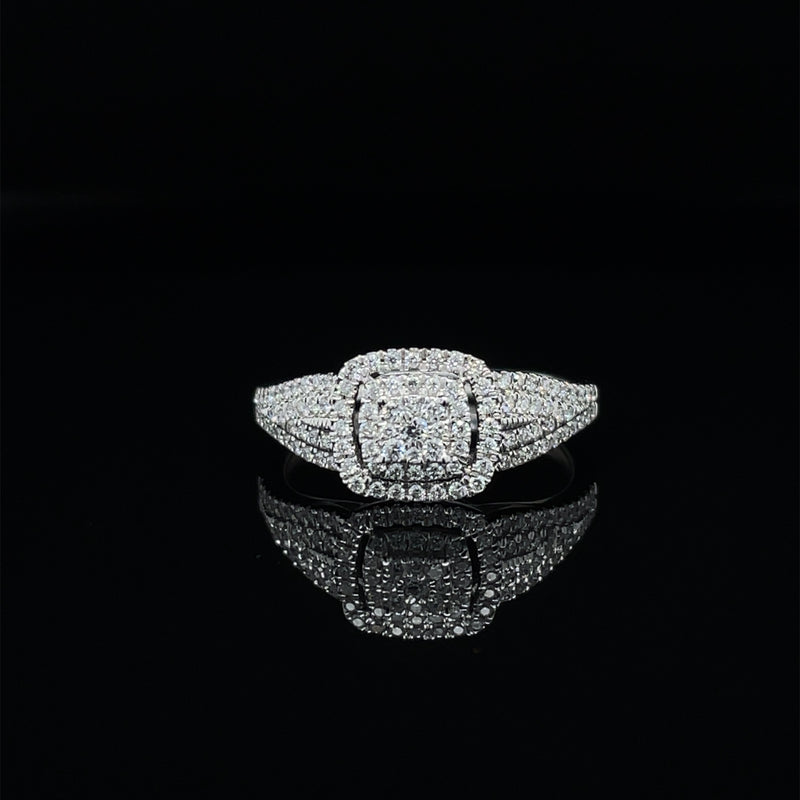Cushion Shape Single Halo Diamond Ring
