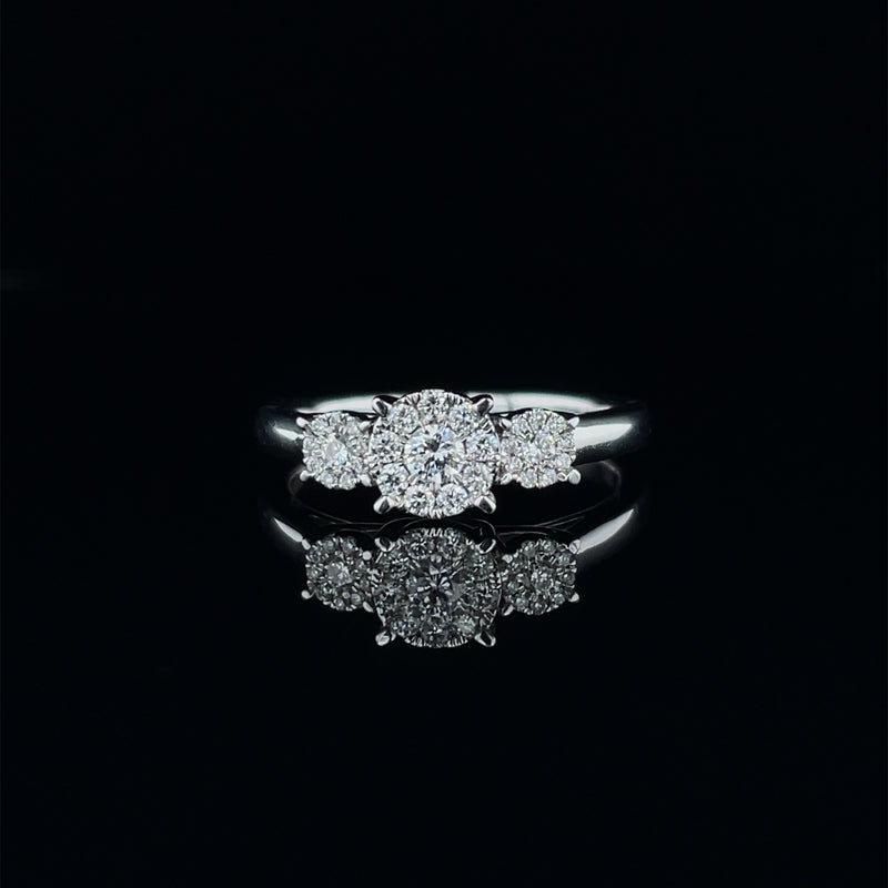 Round Shape Trilogy Diamond Ring