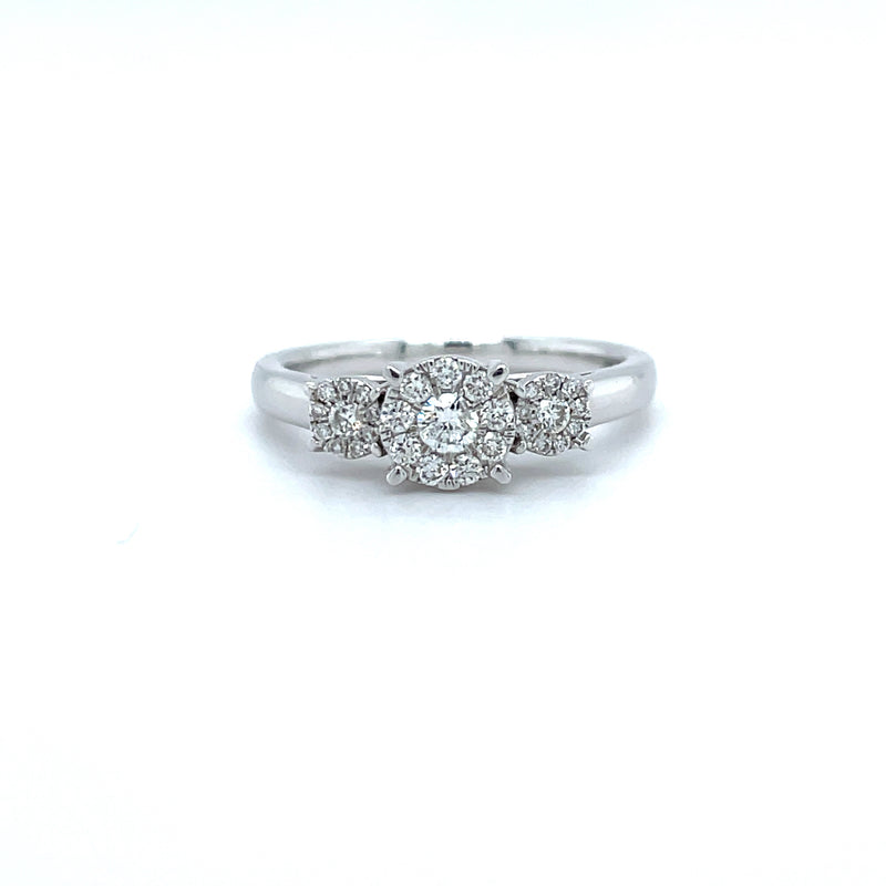 Round Shape Trilogy Diamond Ring