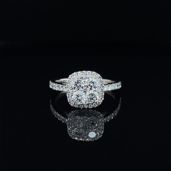 Cushion Shape Single Halo Diamond Ring