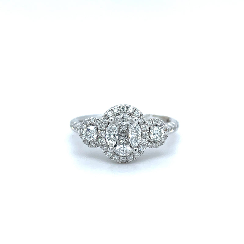 Oval Shape Trilogy Diamond Ring