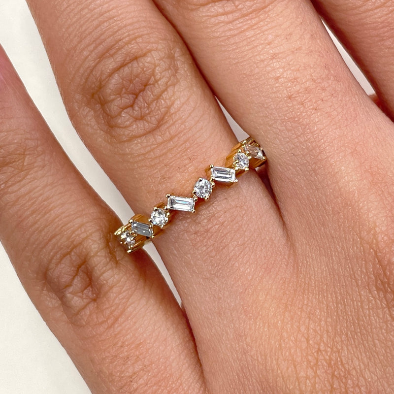 Baguette & Round Diamond Eternity Band