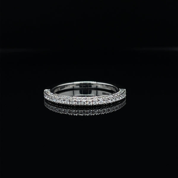 Wedding Band Pave Setting with Round Brilliant Diamonds
