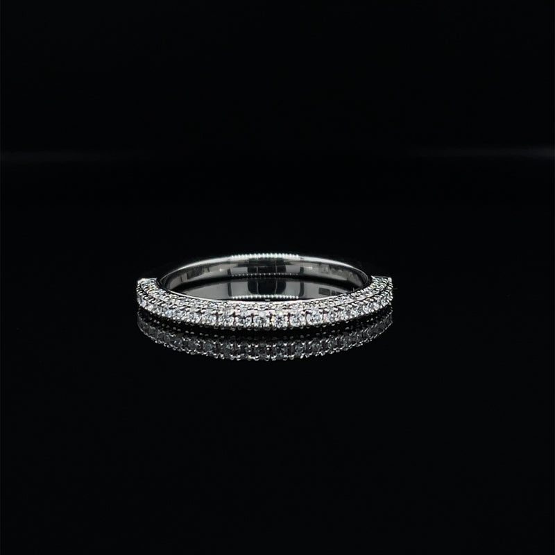 Wedding Band Pave Setting with Round Brilliant Diamonds