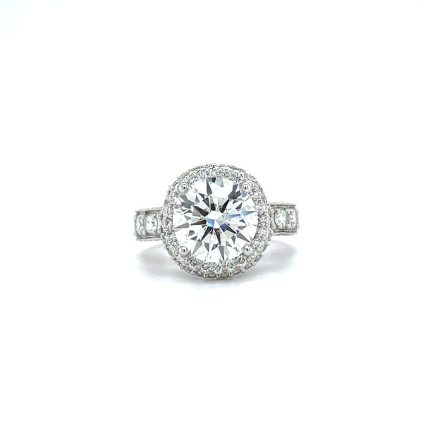 Lab Grown Round Brilliant Cut Cross Over Engagement Ring -1.50ct+