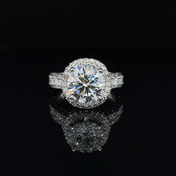 Lab Grown Round Brilliant Cut Cross Over Engagement Ring -1.50ct+