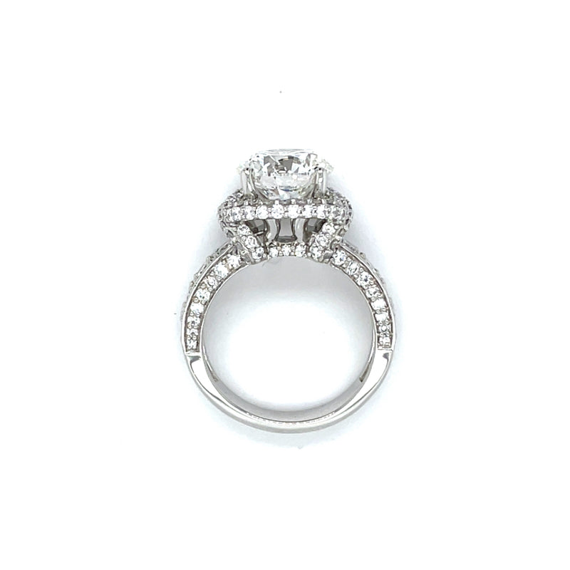 Lab Grown Round Brilliant Cut Cross Over Engagement Ring -1.50ct+
