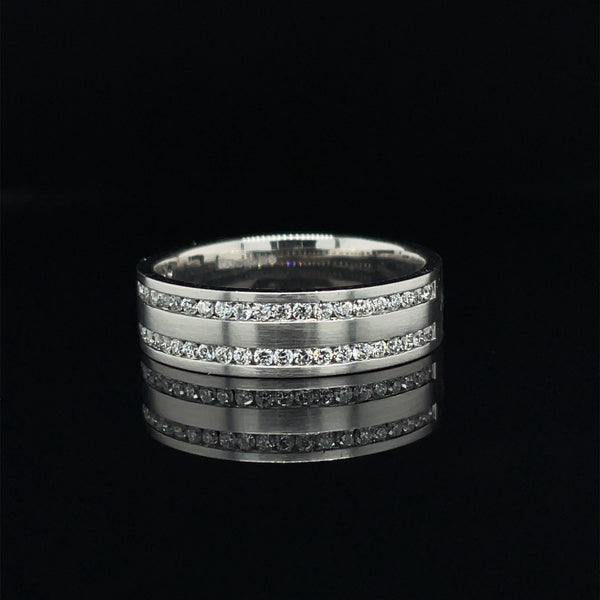 Men's Double Row Diamond Wedding Band