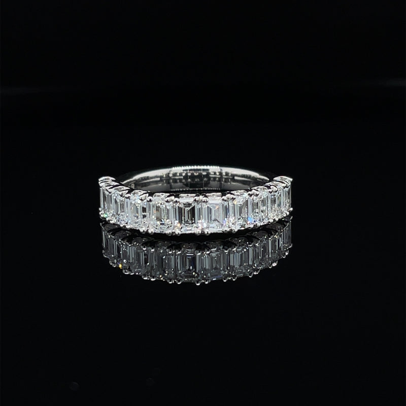 Emerald Diamond Wedding Band