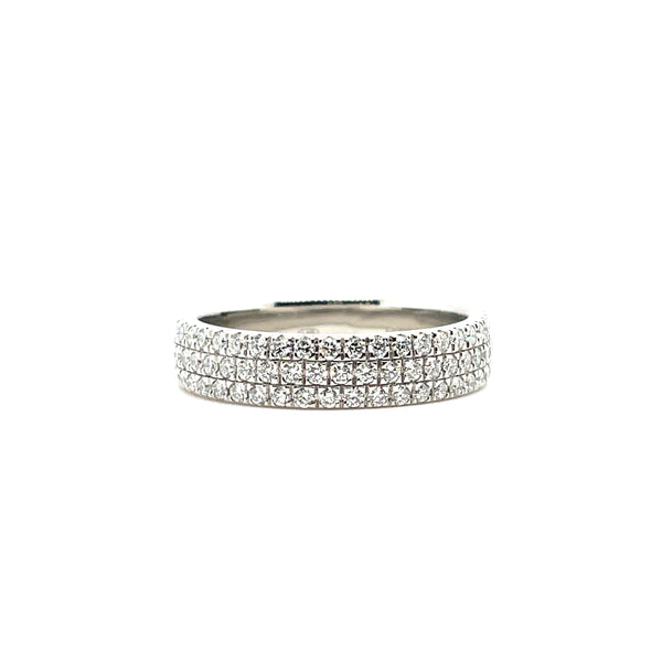 Men's Three Row Diamond Wedding Band