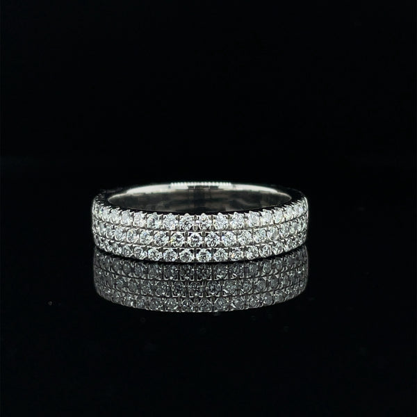 Men's Three Row Diamond Wedding Band
