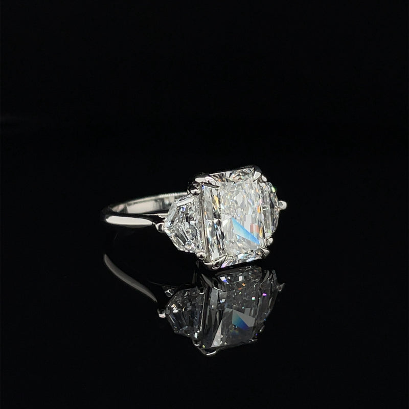 Lab Grown Radiant Cadillac Trilogy Engagement Ring -1.50ct+