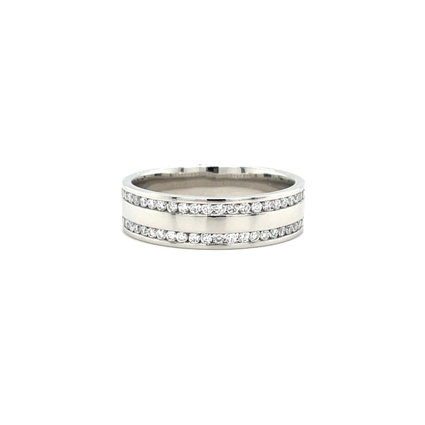Men's Double Row Diamond Wedding Band