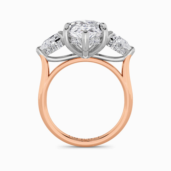 Lab Grown Marquise Brilliant Cut Trilogy Engagement Ring -1.50ct+