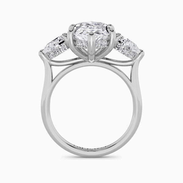 Lab Grown Marquise Brilliant Cut Trilogy Engagement Ring -1.50ct+