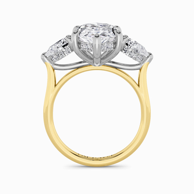 Lab Grown Marquise Brilliant Cut Trilogy Engagement Ring -1.50ct+