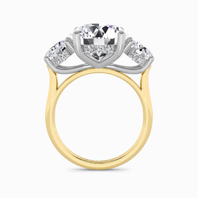 Lab Grown Round Brilliant Cut Trilogy Engagement Ring -1.50ct+