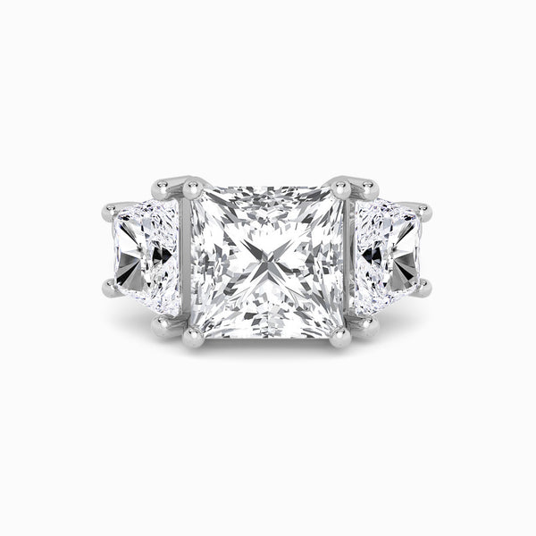 Lab Grown Princess Cut Trilogy Engagement Ring -1.50ct+