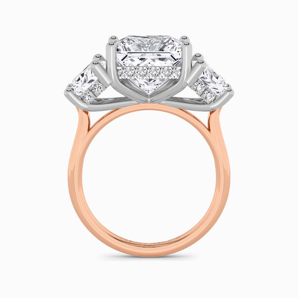 Lab Grown Princess Cut Trilogy Engagement Ring -1.50ct+