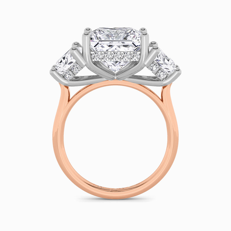 Lab Grown Princess Cut Trilogy Engagement Ring -1.50ct+