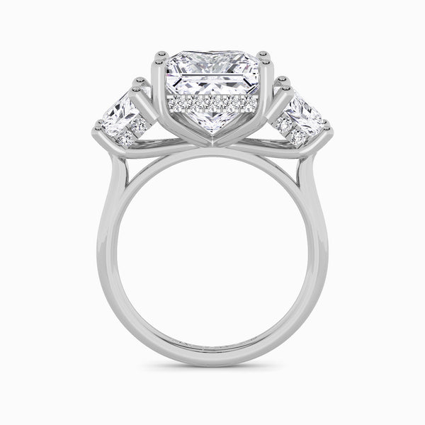 Lab Grown Princess Cut Trilogy Engagement Ring -1.50ct+