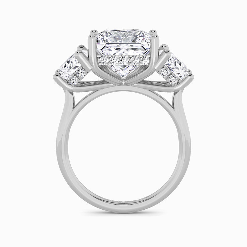 Lab Grown Princess Cut Trilogy Engagement Ring -1.50ct+