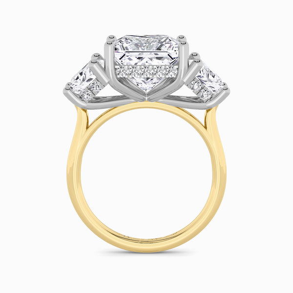 Lab Grown Princess Cut Trilogy Engagement Ring -1.50ct+