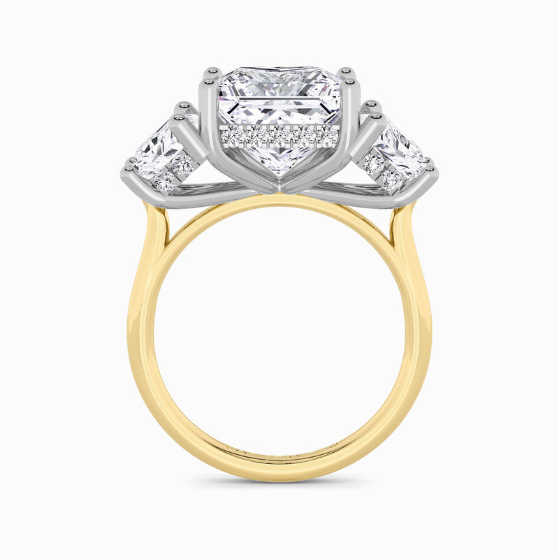 Lab Grown Princess Cut Trilogy Engagement Ring -1.50ct+