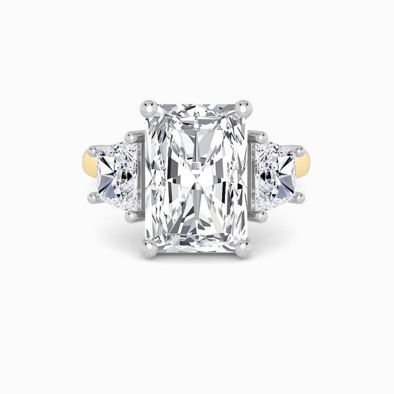 Lab Grown Radiant Cut Trilogy Engagement Ring -1.50ct+