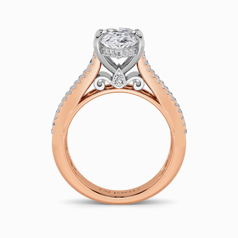Marquise Brilliant Lab Diamond Engagement Ring with Princess, Baguette & Round Diamond Band (1.5CT+)
