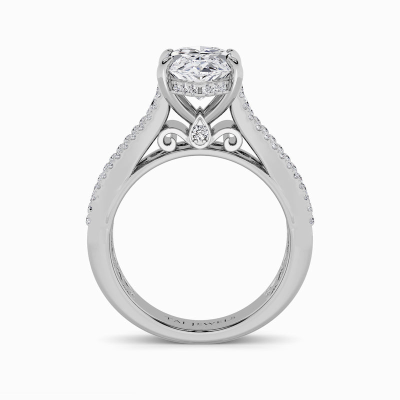 Marquise Brilliant Lab Diamond Engagement Ring with Princess, Baguette & Round Diamond Band (1.5CT+)