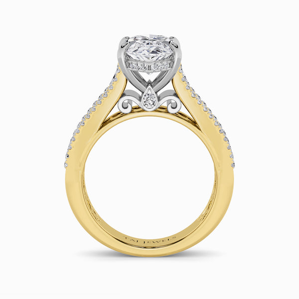 Marquise Brilliant Lab Diamond Engagement Ring with Princess, Baguette & Round Diamond Band (1.5CT+)