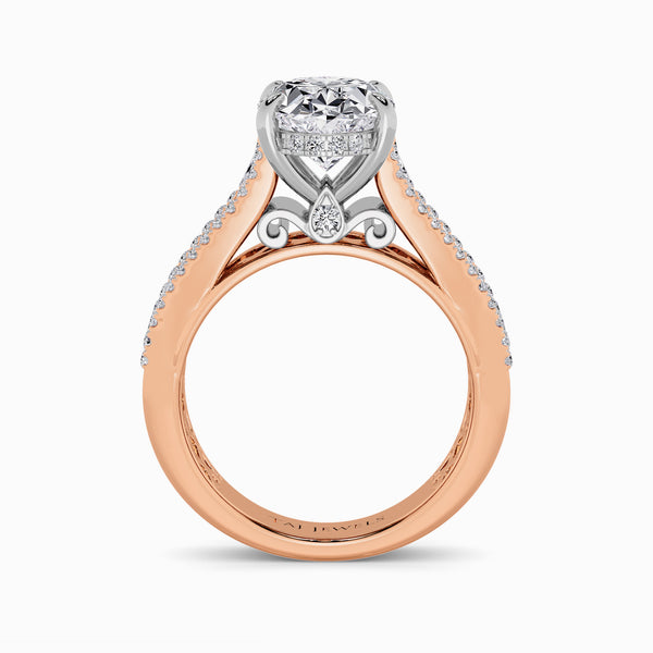 Oval Brilliant Lab Diamond Engagement Ring with Princess, Baguette & Round Diamond Band (1.5CT+)